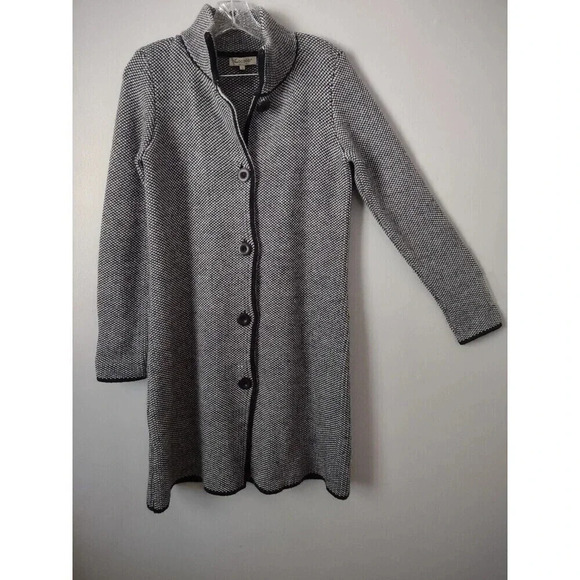 Cocogio Sz Small Wool Blend Long Sweater Jacket Cardigan Chunky Knit Warm Thick - Picture 1 of 6